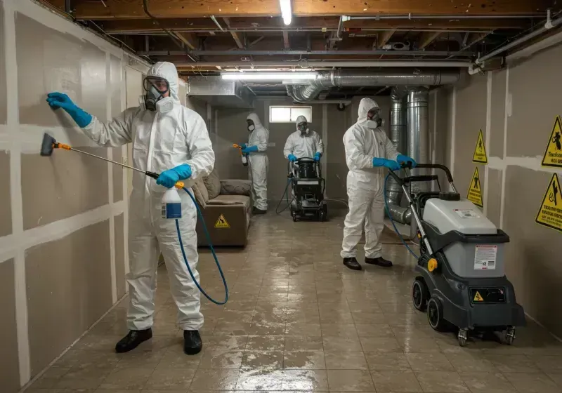 Basement Moisture Removal and Structural Drying process in Poweshiek County, IA